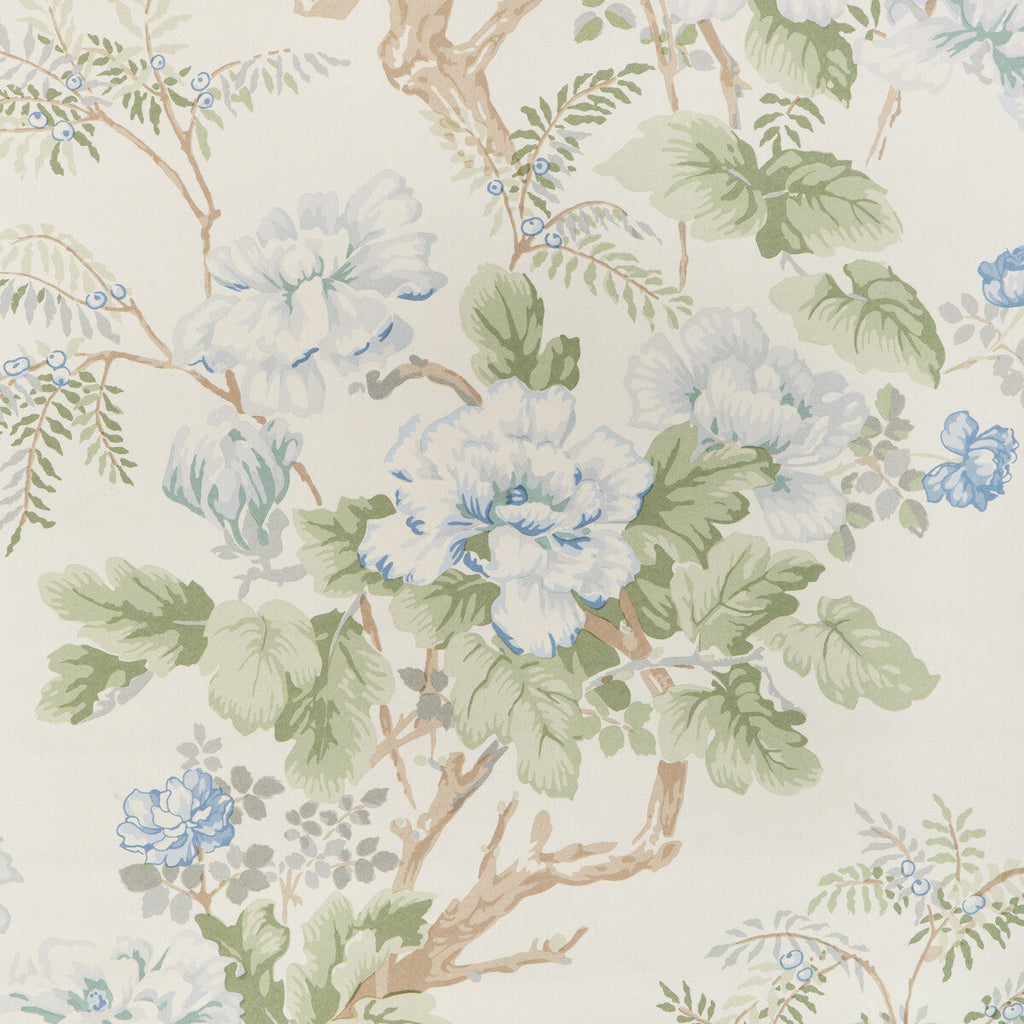 Samples and Purchasing available for Chinese Peony Wp - Blue Light Blue By Lee Jofa | Lee Jofa 200 Wallcovering |Botanical & Floral  Wallcovering Print at Designer Wallcoverings and Fabrics