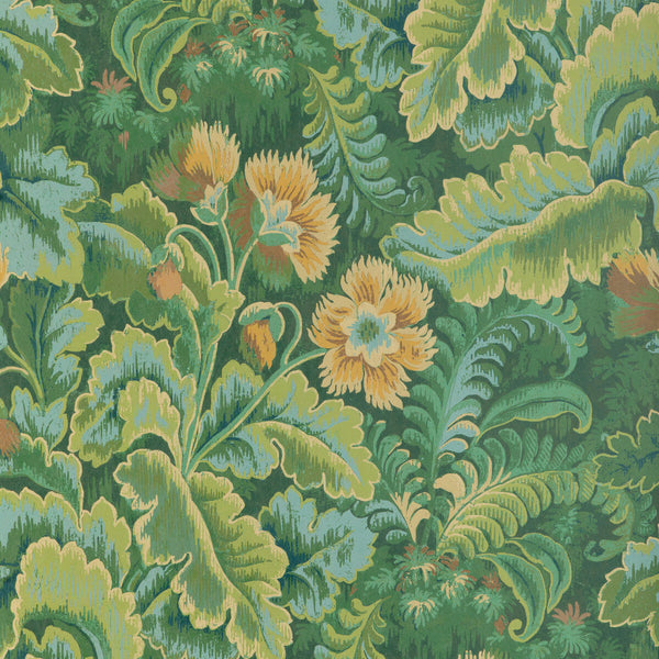 Samples and Purchasing available for Barwick Paper - Cypress Green By Lee Jofa | Barwick Wallcovering |Botanical & Floral  Wallcovering Print at Designer Wallcoverings and Fabrics