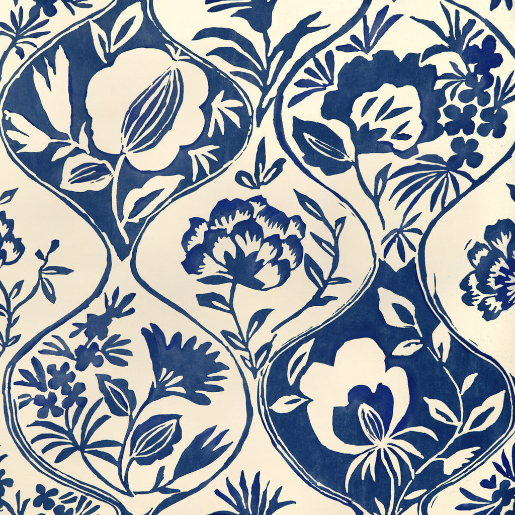 Samples and Purchasing available for Calathea Paper - Indigo Dark Blue By Lee Jofa | Garden Walk Wallcovering | Botanical & Floral Wallcovering Print at Designer Wallcoverings and Fabrics