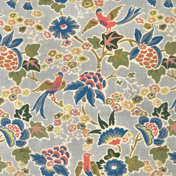 Samples and Purchasing available for Posy Paper - Blue/Multi Blue By Lee Jofa | Garden Walk Wallcovering |Animal/Insects Botanical & Floral Wallcovering Print at Designer Wallcoverings and Fabrics