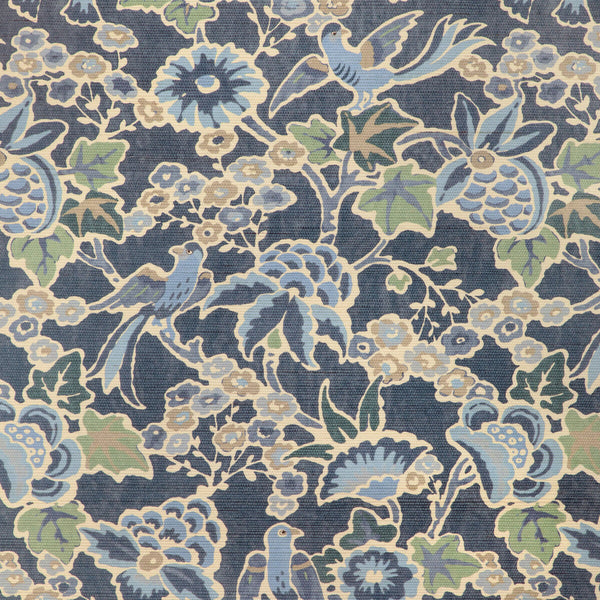 Samples and Purchasing available for Posy Paper - Denim/Slate Dark Blue By Lee Jofa | Garden Walk Wallcovering |Animal/Insects Botanical & Floral Wallcovering Print at Designer Wallcoverings and Fabrics