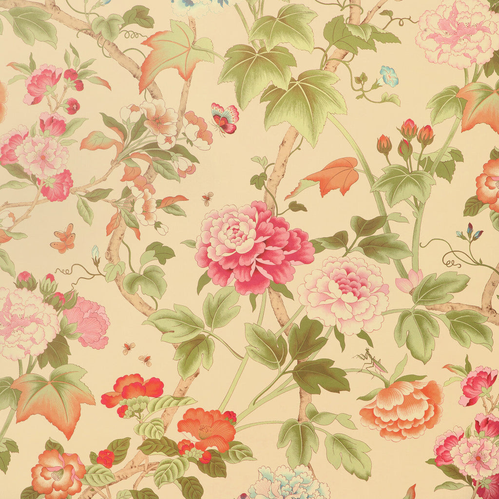 Samples and Purchasing available for Gardenia Paper - Spring Green By Lee Jofa | Garden Walk Wallcovering |Botanical & Floral  Wallcovering Print at Designer Wallcoverings and Fabrics