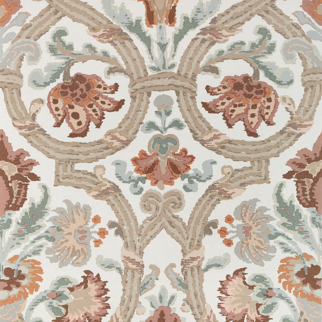 Samples and Purchasing available for New Sevilla Paper - Clay White By Lee Jofa | Lee Jofa 200 Wallcovering | Medallion / Suzani / Persian Wallcovering Print at Designer Wallcoverings and Fabrics