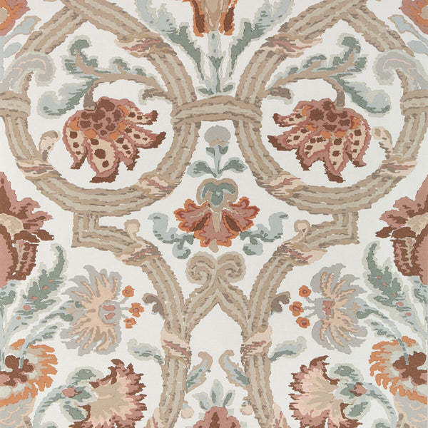 Samples and Purchasing available for New Sevilla Paper - Clay White By Lee Jofa | Lee Jofa 200 Wallcovering | Medallion / Suzani / Persian Wallcovering Print at Designer Wallcoverings and Fabrics