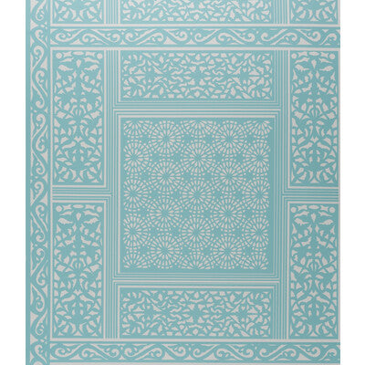 Samples and Purchasing available for Bombay - Aqua Blue By Brunschwig & Fils | Volume 56 | Geometric Wallcovering Print at Designer Wallcoverings and Fabrics