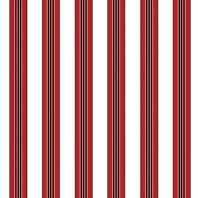 Samples and Purchasing available for Rayure Lione - Red Red By Brunschwig & Fils | Madeleine Castaing | Stripes Wallcovering Print at Designer Wallcoverings and Fabrics