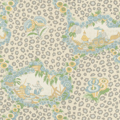 Samples and Purchasing available for Chinese Leopard Toile - Mist Multi By Brunschwig & Fils | Volume 57 |Animal/Insects Animal Skins Wallcovering Print at Designer Wallcoverings and Fabrics