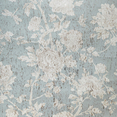 Samples and Purchasing available for Les Pivoines - Mist Turquoise By Brunschwig & Fils | Les Ensembliers Wallpapers | Botanical & Floral Wallcovering Print at Designer Wallcoverings and Fabrics