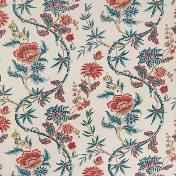 Samples and Purchasing available for Veronique - Blue Multi By Brunschwig & Fils | Louverne Wallpapers | Botanical & Floral Wallcovering Print at Designer Wallcoverings and Fabrics