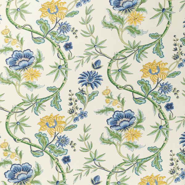 Samples and Purchasing available for Veronique - Delft Multi By Brunschwig & Fils | Louverne Wallpapers | Botanical & Floral Wallcovering Print at Designer Wallcoverings and Fabrics