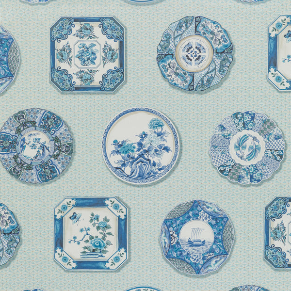 Samples and Purchasing available for Bonchamp - Blue Blue By Brunschwig & Fils | Louverne Wallpapers | Novelty Wallcovering Print at Designer Wallcoverings and Fabrics