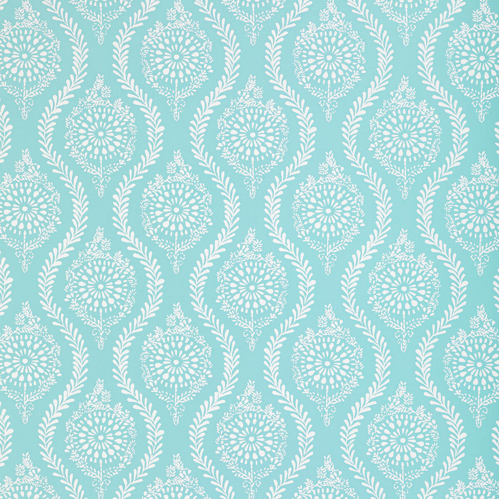 Samples and Purchasing available for Marindol - Aqua Turquoise By Brunschwig & Fils | Manoir Wallpapers | Paisley Wallcovering Print at Designer Wallcoverings and Fabrics