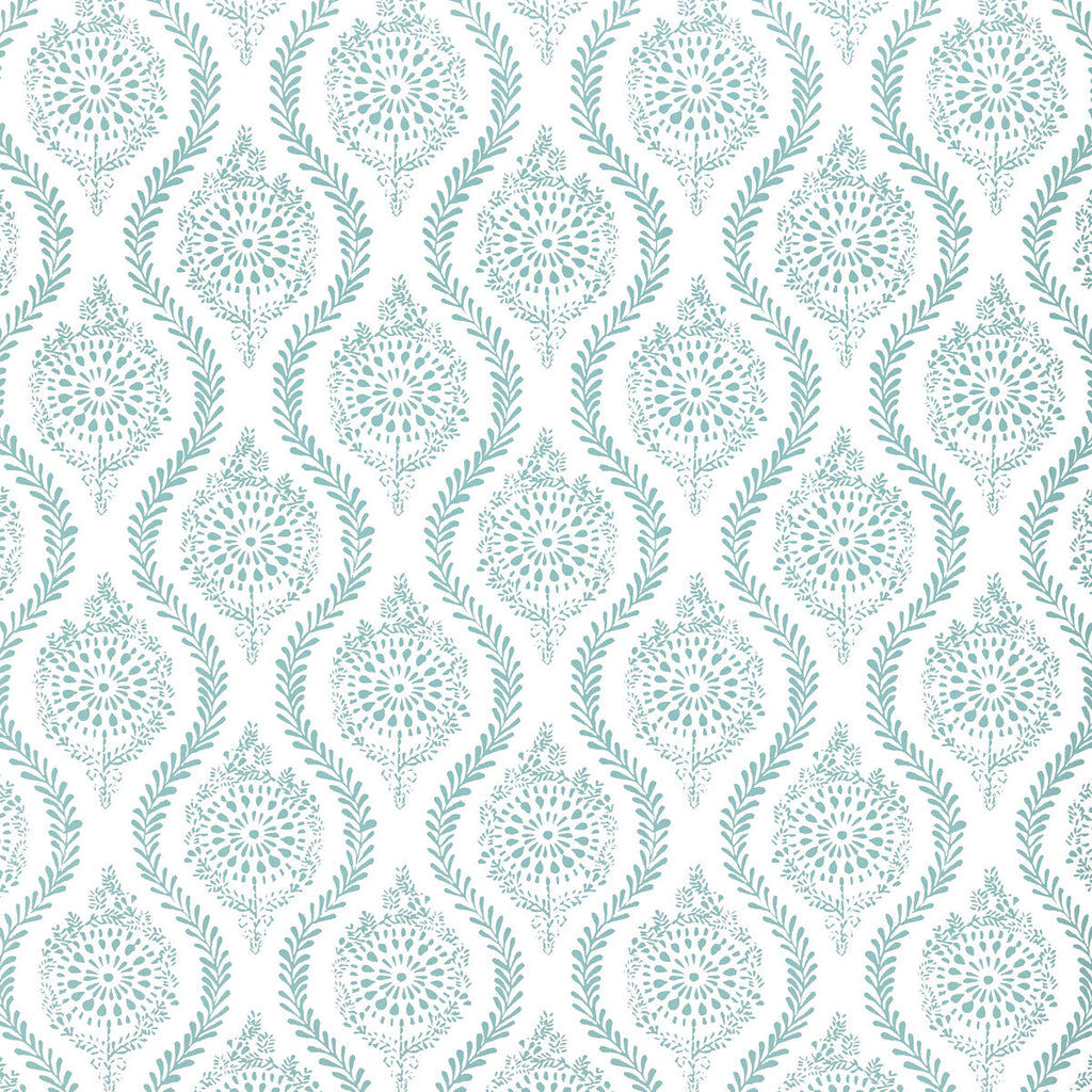 Samples and Purchasing available for Marindol Ii - Aqua Turquoise By Brunschwig & Fils | Manoir Wallpapers | Paisley Wallcovering Print at Designer Wallcoverings and Fabrics