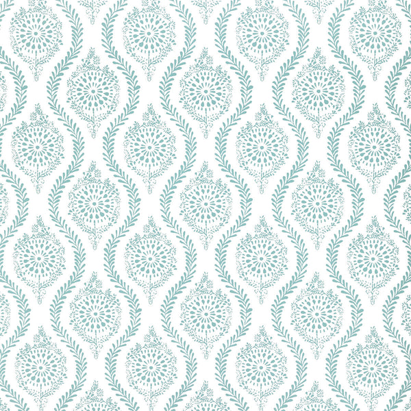 Samples and Purchasing available for Marindol Ii - Aqua Turquoise By Brunschwig & Fils | Manoir Wallpapers | Paisley Wallcovering Print at Designer Wallcoverings and Fabrics