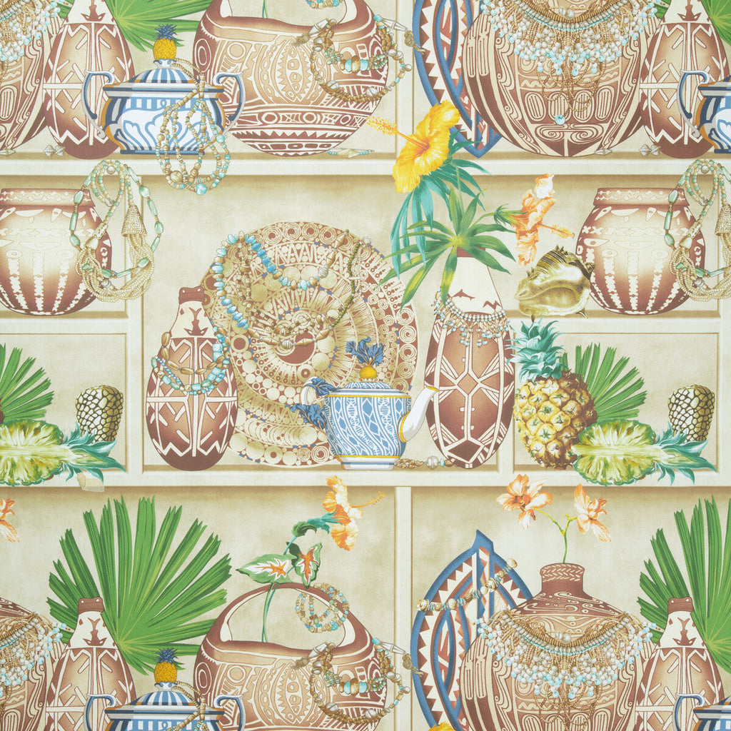 Samples and Purchasing available for Maizan - Seaglass Beige By Brunschwig & Fils | Majorelle Wallpapers | Novelty Wallcovering Print at Designer Wallcoverings and Fabrics