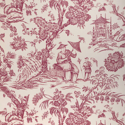 Samples and Purchasing available for Marcel - Aubergine White By Brunschwig & Fils | Cadenet Wallpapers |Chinoiserie Toile Wallcovering Print at Designer Wallcoverings and Fabrics