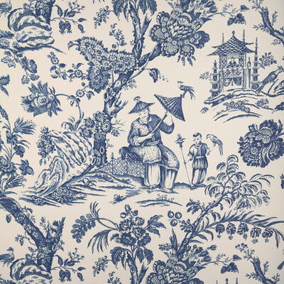 Samples and Purchasing available for Marcel - Navy White By Brunschwig & Fils | Cadenet Wallpapers |Chinoiserie Toile Wallcovering Print at Designer Wallcoverings and Fabrics