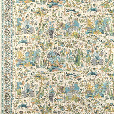 Samples and Purchasing available for Shalimar - Aqua/Leaf Green By Brunschwig & Fils | La Menagerie Wallcovering |Chinoiserie Toile Wallcovering Print at Designer Wallcoverings and Fabrics