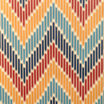 Samples and Purchasing available for Cascade - Red/Blue Red By Brunschwig & Fils | La Menagerie Wallcovering |Flamestitch Stripes Wallcovering Print at Designer Wallcoverings and Fabrics