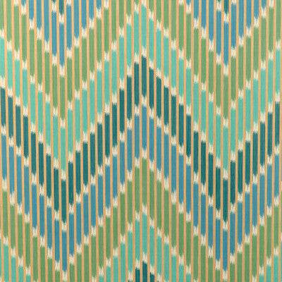 Samples and Purchasing available for Cascade - Teal/Green Green By Brunschwig & Fils | La Menagerie Wallcovering |Flamestitch Stripes Wallcovering Print at Designer Wallcoverings and Fabrics