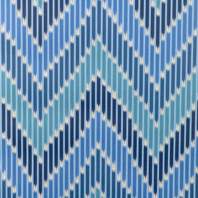 Samples and Purchasing available for Cascade - Blue/Sky Blue By Brunschwig & Fils | La Menagerie Wallcovering |Flamestitch Stripes Wallcovering Print at Designer Wallcoverings and Fabrics