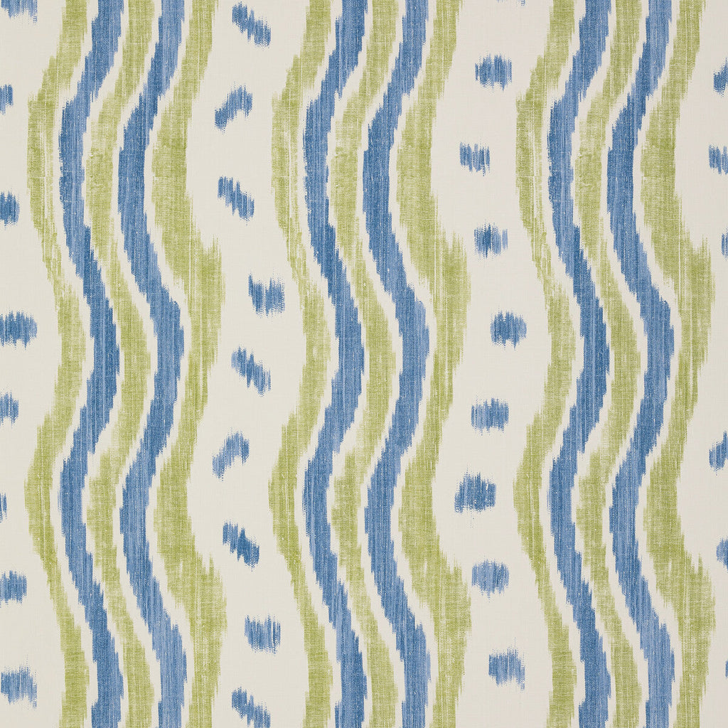 Samples and Purchasing available for Ikat Stripe Wp - Blue/Lime Blue By Lee Jofa | Blithfield |Ikat/Southwest/Kilims Stripes Wallcovering Print at Designer Wallcoverings and Fabrics