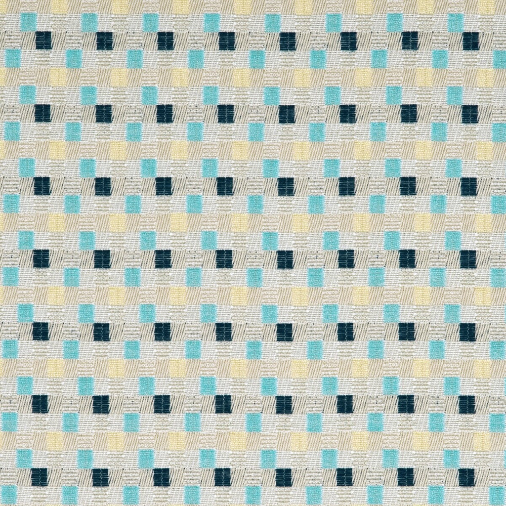 Samples and Purchasing available for Skane - Aqua/Indigo/Linen Beige By Baker Lifestyle | Homes & Gardens Ii |Modern Plaid / Check Multipurpose Weave at Designer Wallcoverings and Fabrics