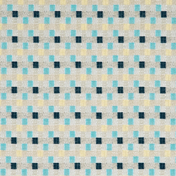 Samples and Purchasing available for Skane - Aqua/Indigo/Linen Beige By Baker Lifestyle | Homes & Gardens Ii |Modern Plaid / Check Multipurpose Weave at Designer Wallcoverings and Fabrics