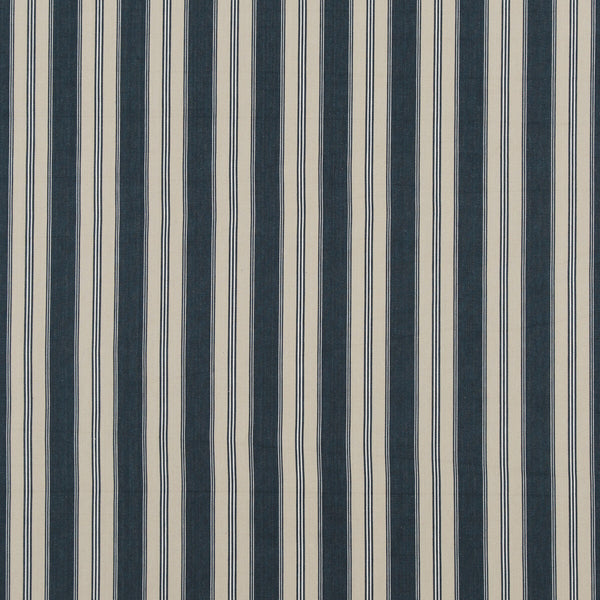 Samples and Purchasing available for Tango Ticking - Indigo Blue By Baker Lifestyle | Carnival |Stripes  Multipurpose Weave at Designer Wallcoverings and Fabrics