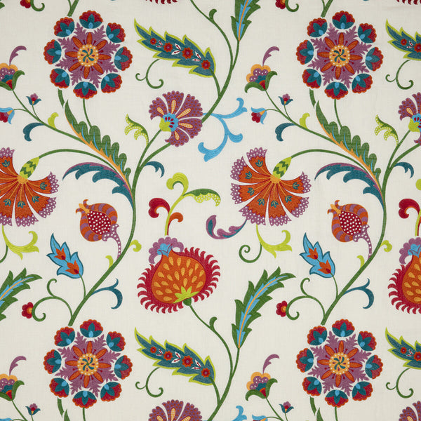 Samples and Purchasing available for Blooming Marvellous - Multi Green By Baker Lifestyle | Fiesta |  Multipurpose Embroidery at Designer Wallcoverings and Fabrics