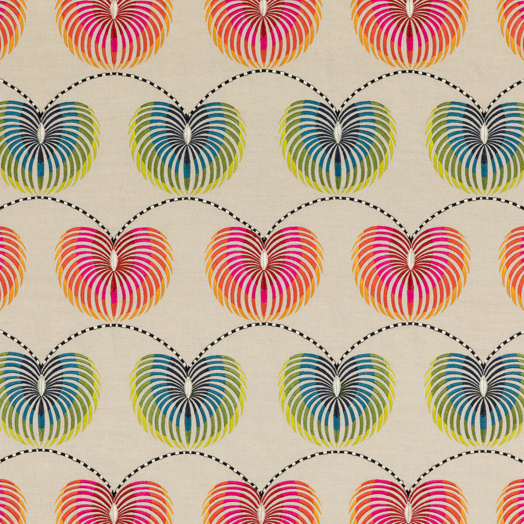 Samples and Purchasing available for Lanterns - Tutti Frutti Blue By Baker Lifestyle | Fiesta |  Multipurpose Embroidery at Designer Wallcoverings and Fabrics