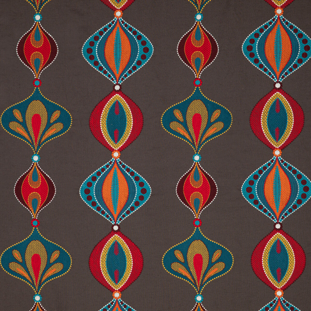 Samples and Purchasing available for Viva - Teal/Spice Teal By Baker Lifestyle | Fiesta |  Multipurpose Embroidery at Designer Wallcoverings and Fabrics