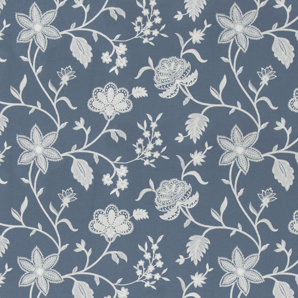 Samples and Purchasing available for Petherton - Blue Blue By Baker Lifestyle | Bridport |  Multipurpose Embroidery at Designer Wallcoverings and Fabrics