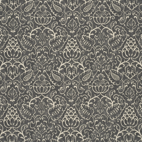 Samples and Purchasing available for Oakbury - Smoke Grey By Baker Lifestyle | Foxwood |Damask  Multipurpose Print at Designer Wallcoverings and Fabrics