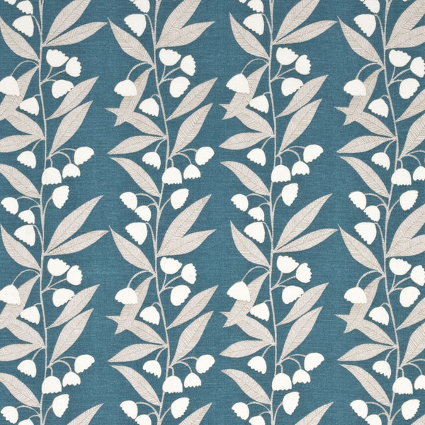 Samples and Purchasing available for Bell Flower - Teal Green By Baker Lifestyle | Homes & Gardens Ii |Botanical & Floral  Multipurpose  at Designer Wallcoverings and Fabrics