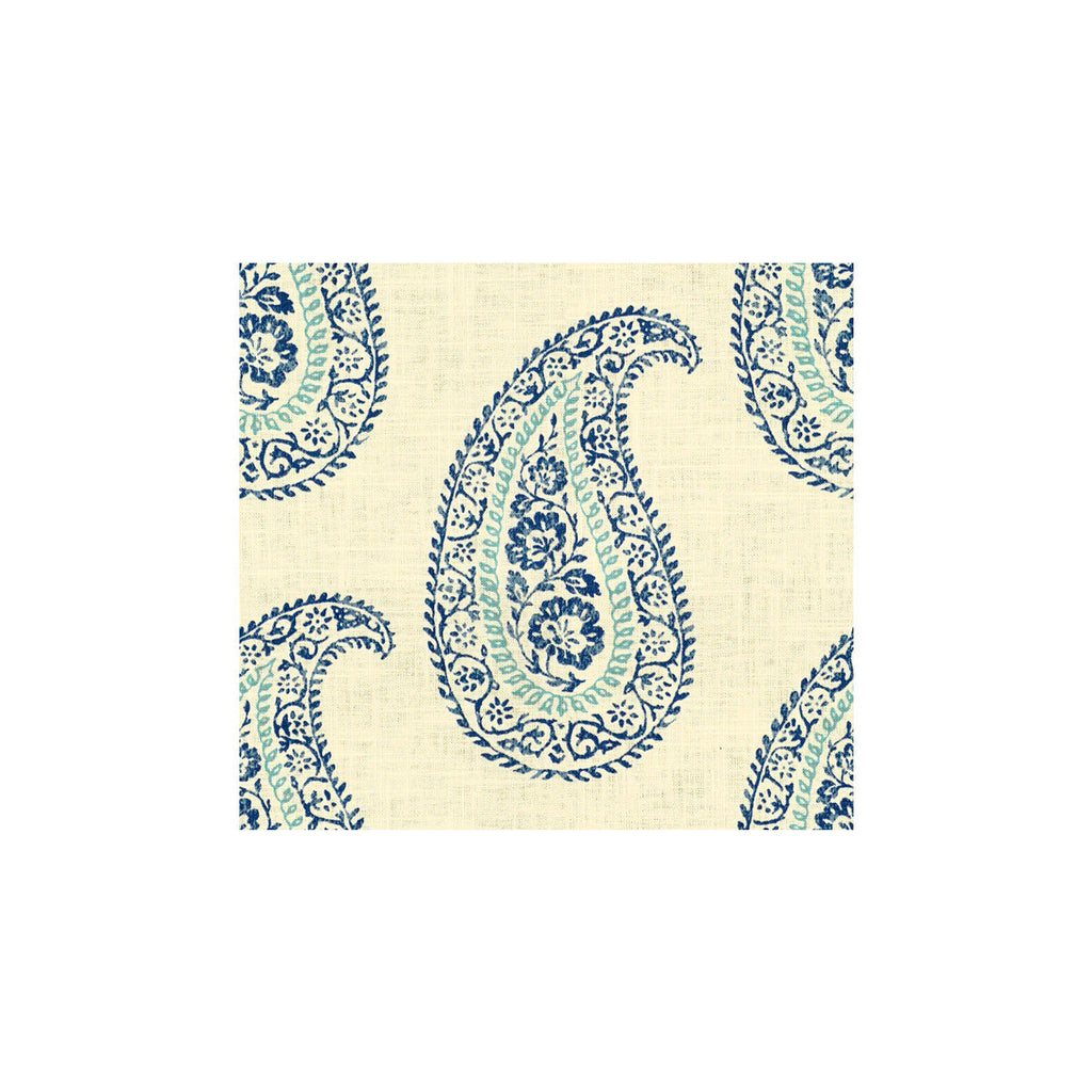 Samples and Purchasing available for Madira - Azure/Aqua Ivory By Baker Lifestyle | Echo Ii | Paisley Multipurpose Print at Designer Wallcoverings and Fabrics