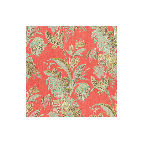 Samples and Purchasing available for Ishana - Festival Coral By Baker Lifestyle | Echo Ii | Botanical & Floral Multipurpose Print at Designer Wallcoverings and Fabrics