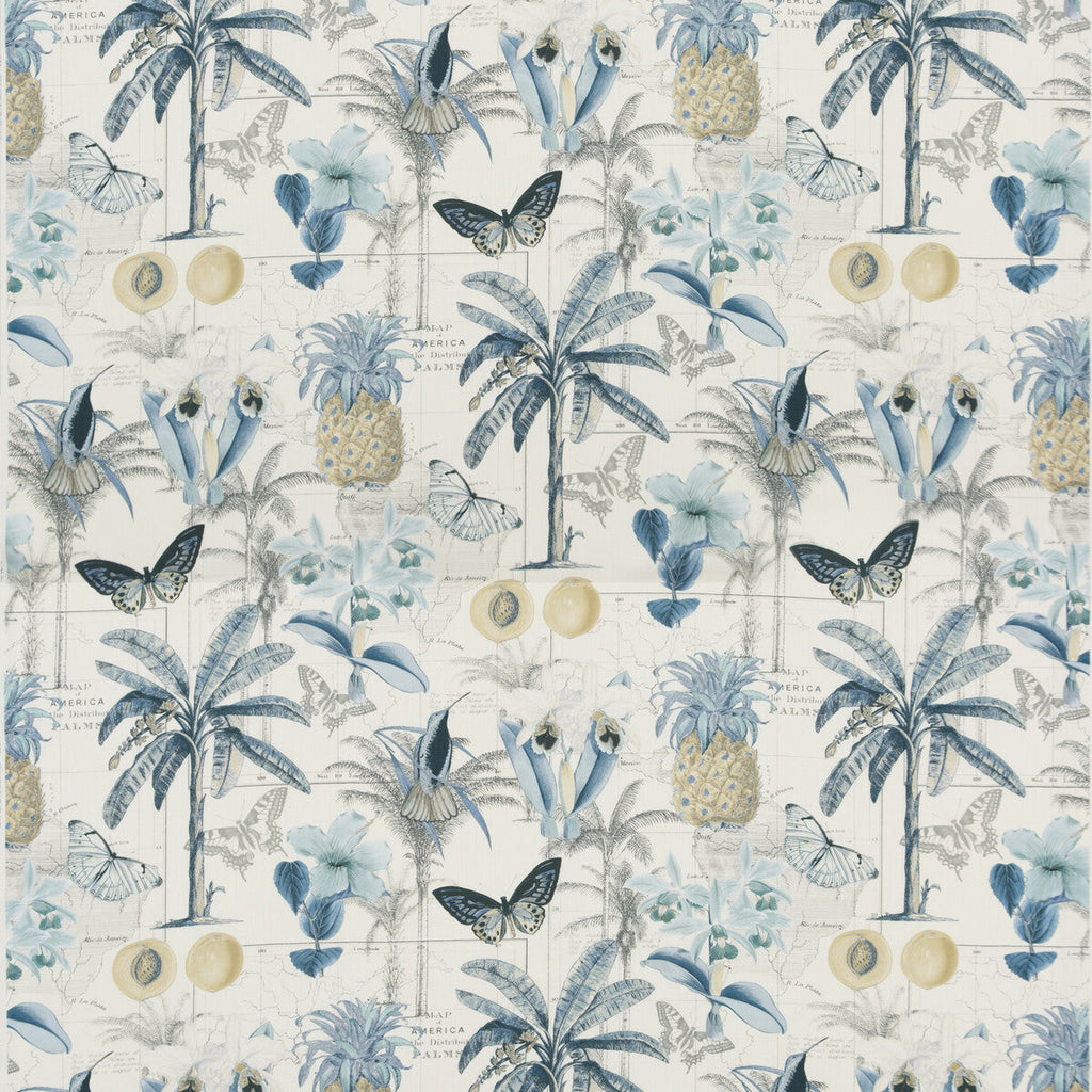 Samples and Purchasing available for Orinoco - Blue Blue By Baker Lifestyle | Carnival |  Multipurpose Print at Designer Wallcoverings and Fabrics