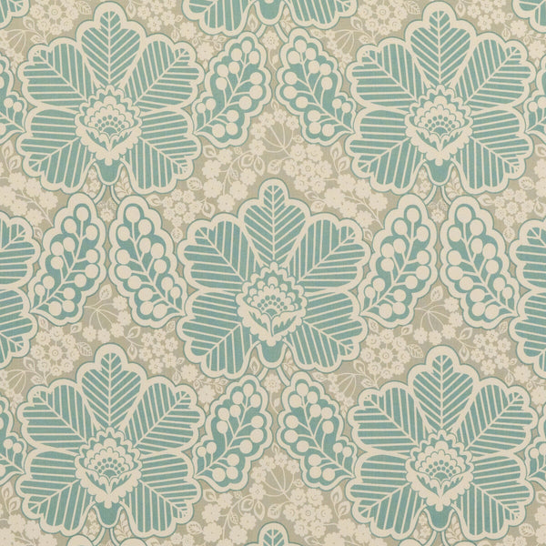 Samples and Purchasing available for Arbour - Aqua Teal By Baker Lifestyle | Block Party |Botanical & Floral  Multipurpose Print at Designer Wallcoverings and Fabrics