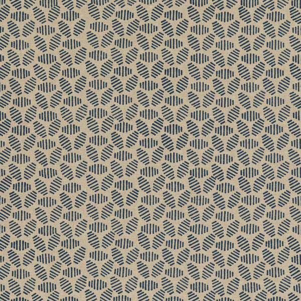 Samples and Purchasing available for Bumble Bee - Indigo Blue By Baker Lifestyle | Block Party |Small Scale  Multipurpose Print at Designer Wallcoverings and Fabrics