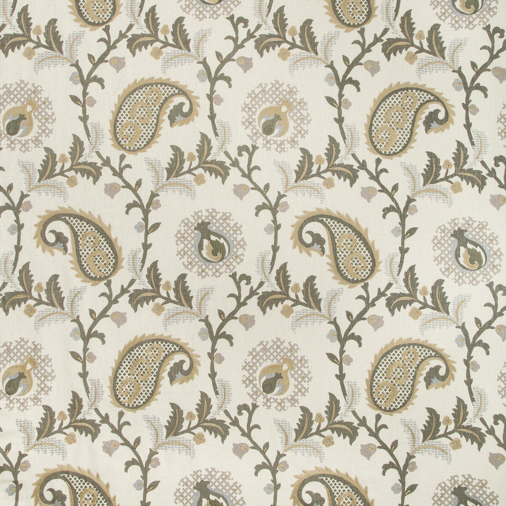 Samples and Purchasing available for Saudade Paisley - Quartzite White By Kravet Design | Barclay Butera Sagamore |Paisley  Multipurpose Embroidery at Designer Wallcoverings and Fabrics