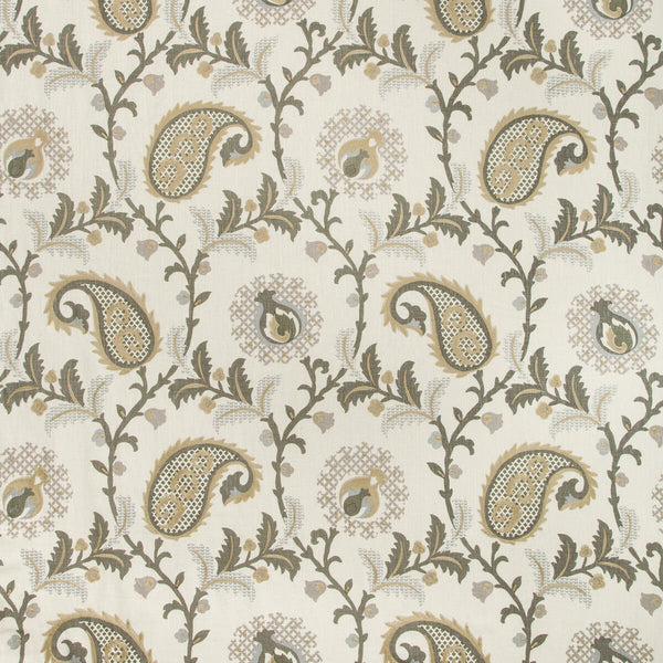 Samples and Purchasing available for Saudade Paisley - Quartzite White By Kravet Design | Barclay Butera Sagamore |Paisley  Multipurpose Embroidery at Designer Wallcoverings and Fabrics