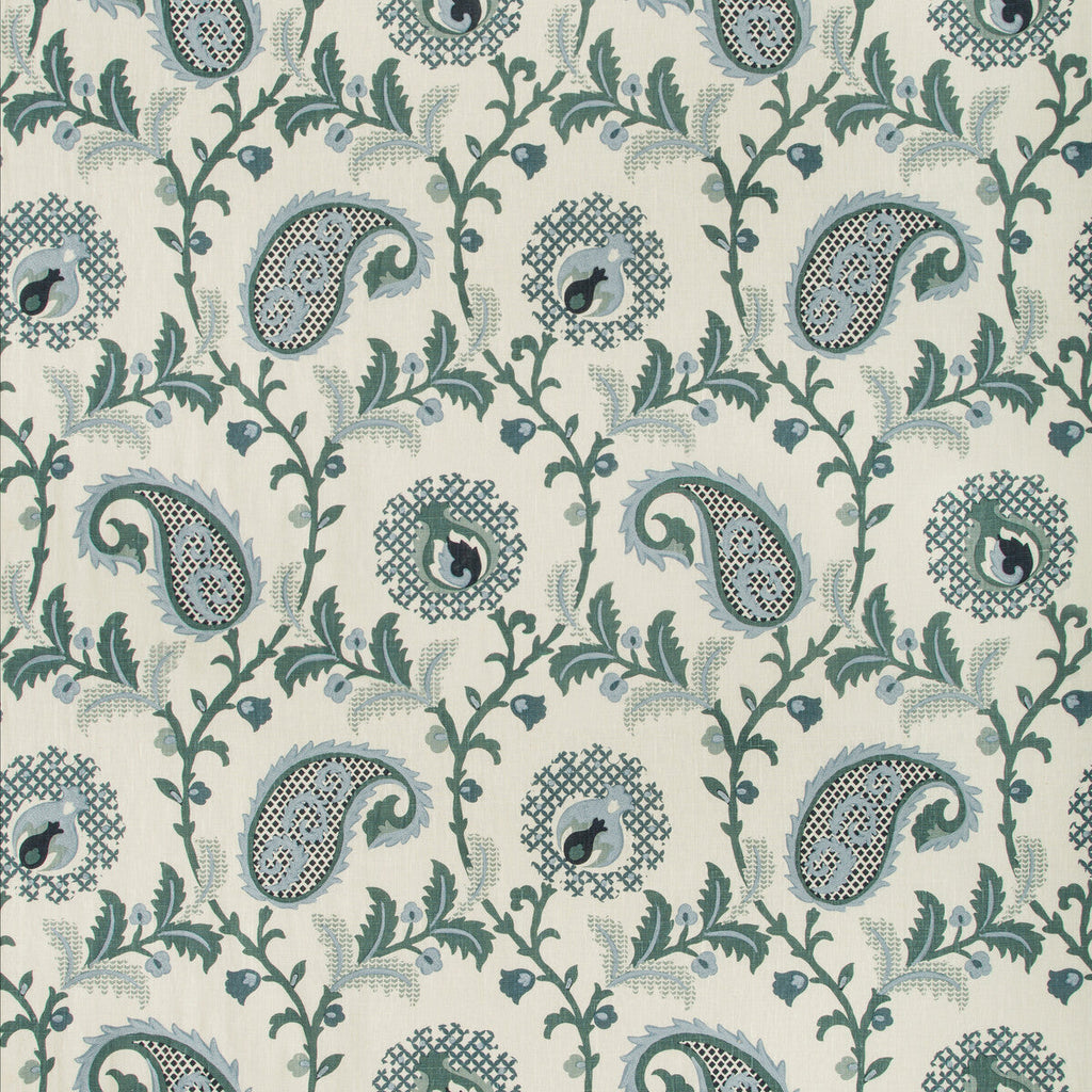 Samples and Purchasing available for Saudade Paisley - Bay White By Kravet Design | Barclay Butera Sagamore |Paisley  Multipurpose Embroidery at Designer Wallcoverings and Fabrics