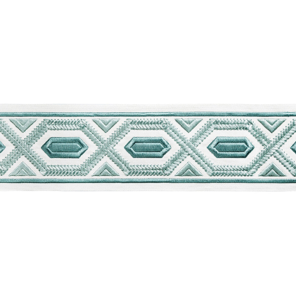 Samples and Purchasing available for Avril Tape - Aqua Turquoise By Brunschwig & Fils | Treillis Passementerie Ii |  Trim Tapes at Designer Wallcoverings and Fabrics