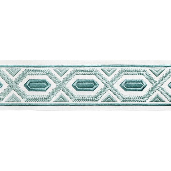 Samples and Purchasing available for Avril Tape - Aqua Turquoise By Brunschwig & Fils | Treillis Passementerie Ii |  Trim Tapes at Designer Wallcoverings and Fabrics