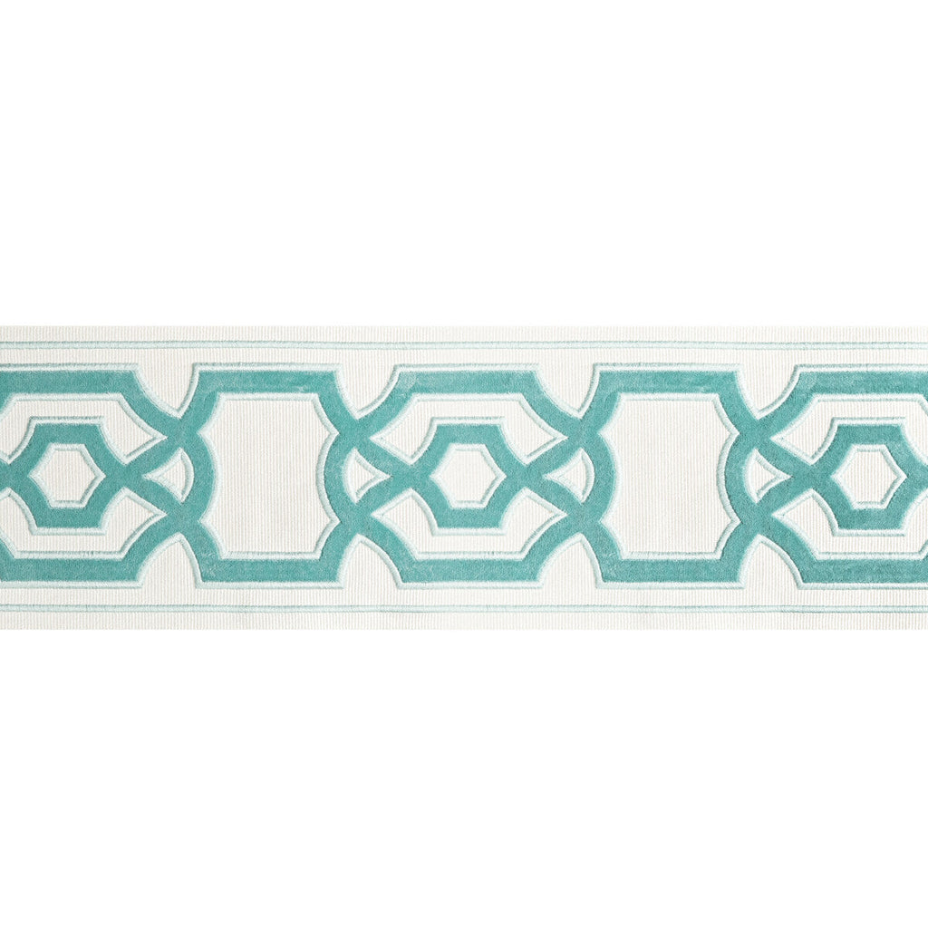 Samples and Purchasing available for Cerise Tape - Aqua Turquoise By Brunschwig & Fils | Treillis Passementerie Ii |  Trim Tapes at Designer Wallcoverings and Fabrics