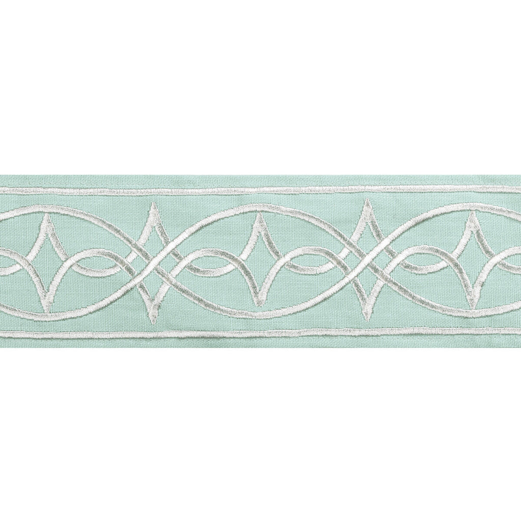 Samples and Purchasing available for Anaelle Tape - Mist Turquoise By Brunschwig & Fils | Treillis Passementerie Ii |  Trim Tapes at Designer Wallcoverings and Fabrics