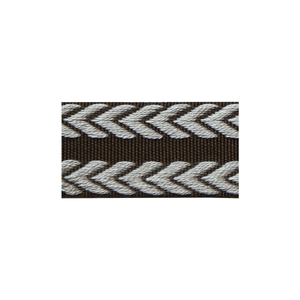 Samples and Purchasing available for Chevron Braid - Brown & Flax Brown By Lee Jofa | Paolo Moschino Passamenterie |  Trim Tapes at Designer Wallcoverings and Fabrics