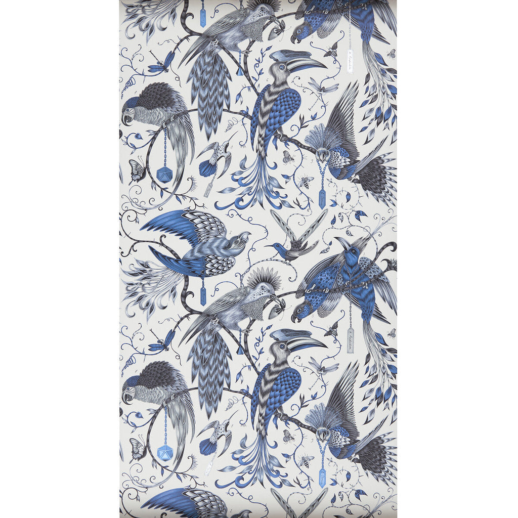 Samples and Purchasing available for Audubon - Blue  By Clarke And Clarke | Animalia By Emma J Shipley For C&C | Animal/Insects Wallcovering Print at Designer Wallcoverings and Fabrics