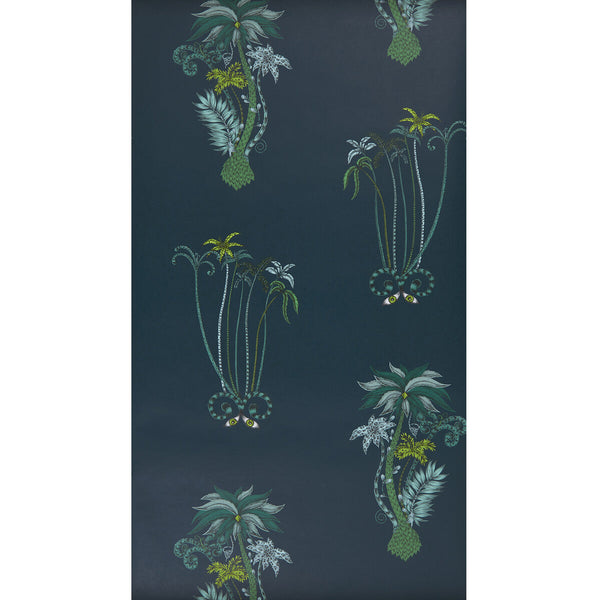 Samples and Purchasing available for Jungle Palms - Navy  By Clarke And Clarke | Animalia By Emma J Shipley For C&C | Botanical & Floral Wallcovering Print at Designer Wallcoverings and Fabrics